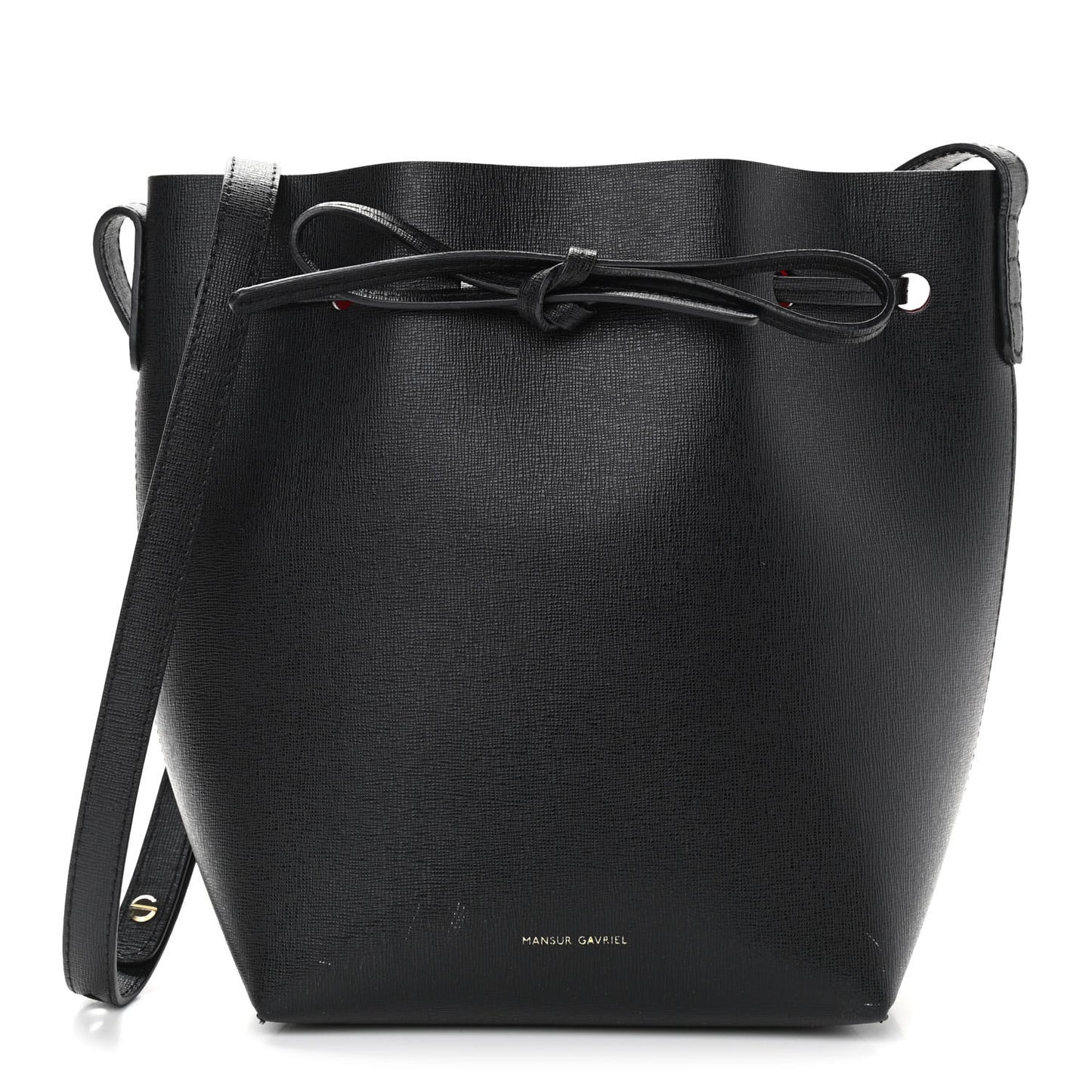 Saffiano Mini Bucket Bag Black Flamma