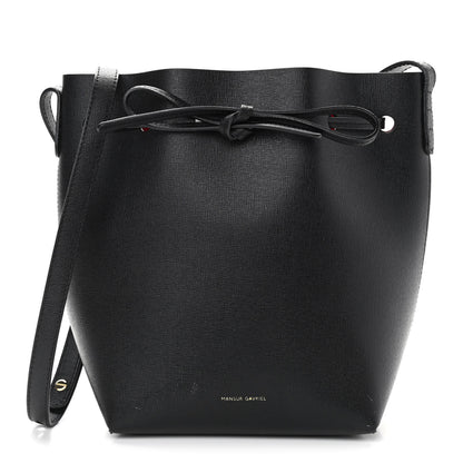 Mansur Gavriel Saffiano Mini Bucket Bag Black Flamma 1 of 11