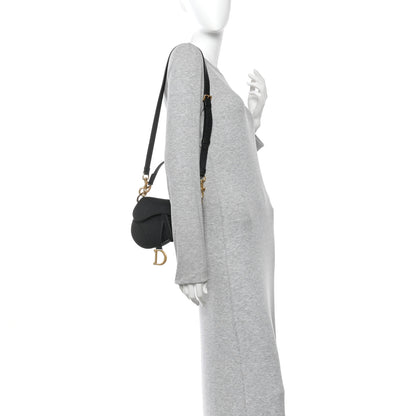 Christian Dior Grained Calfskin Mini Saddle Bag With Strap Black 2 of 10