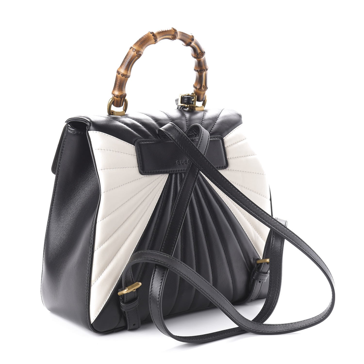 Gucci Calfskin Bamboo Trapuntata Queen Margaret Backpack Mystic White Black 2 of 9