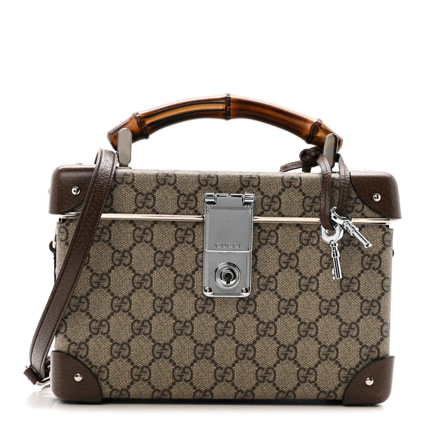 Gucci GG Supreme Monogram Globe-Trotter Beauty Case Brown 1 of 14