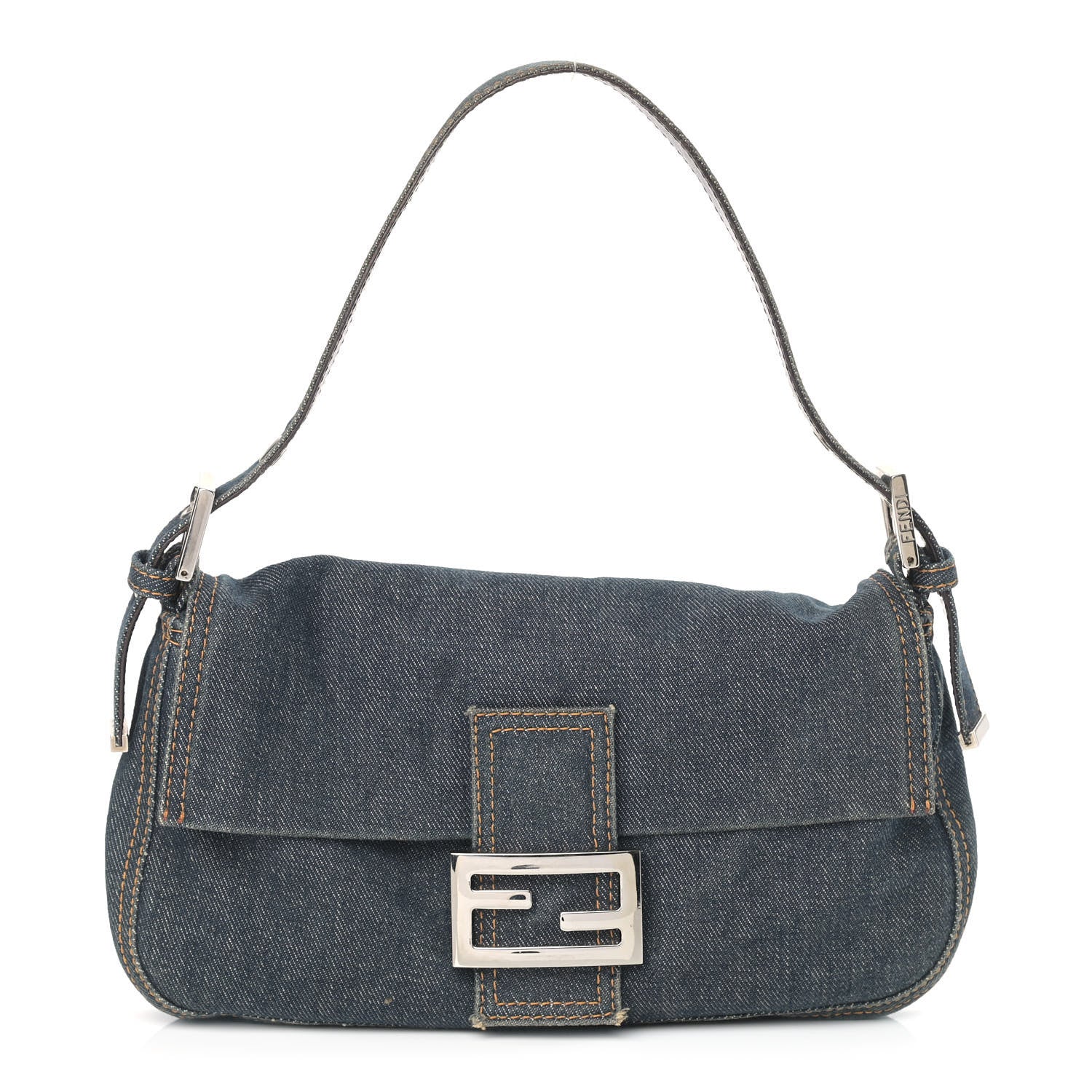 Fendi Denim Baguette Blue 1 of 15