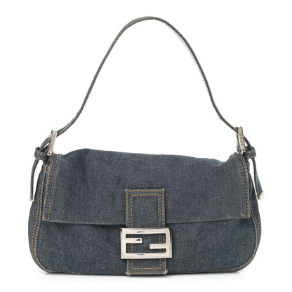 Fendi Denim Baguette Blue 1 of 15