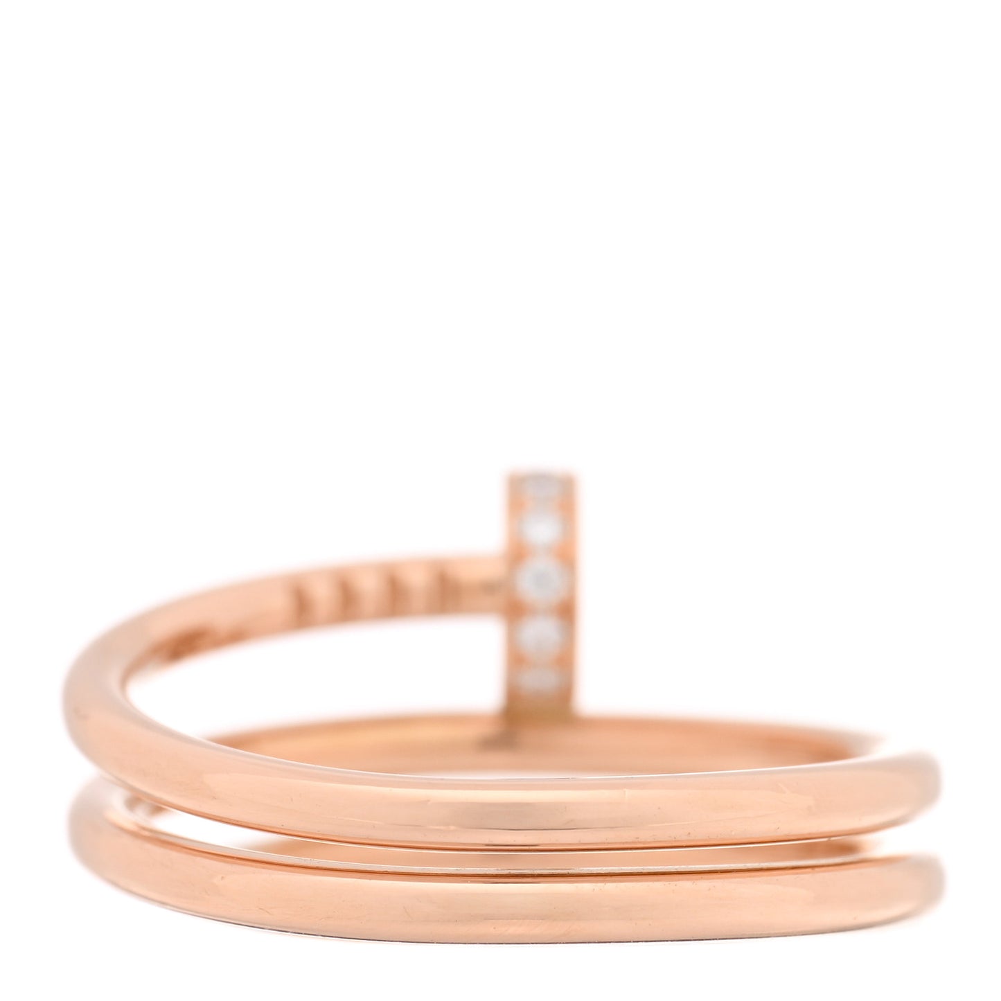 18K Pink Gold Diamond Double Juste Un Clou Ring  54 7