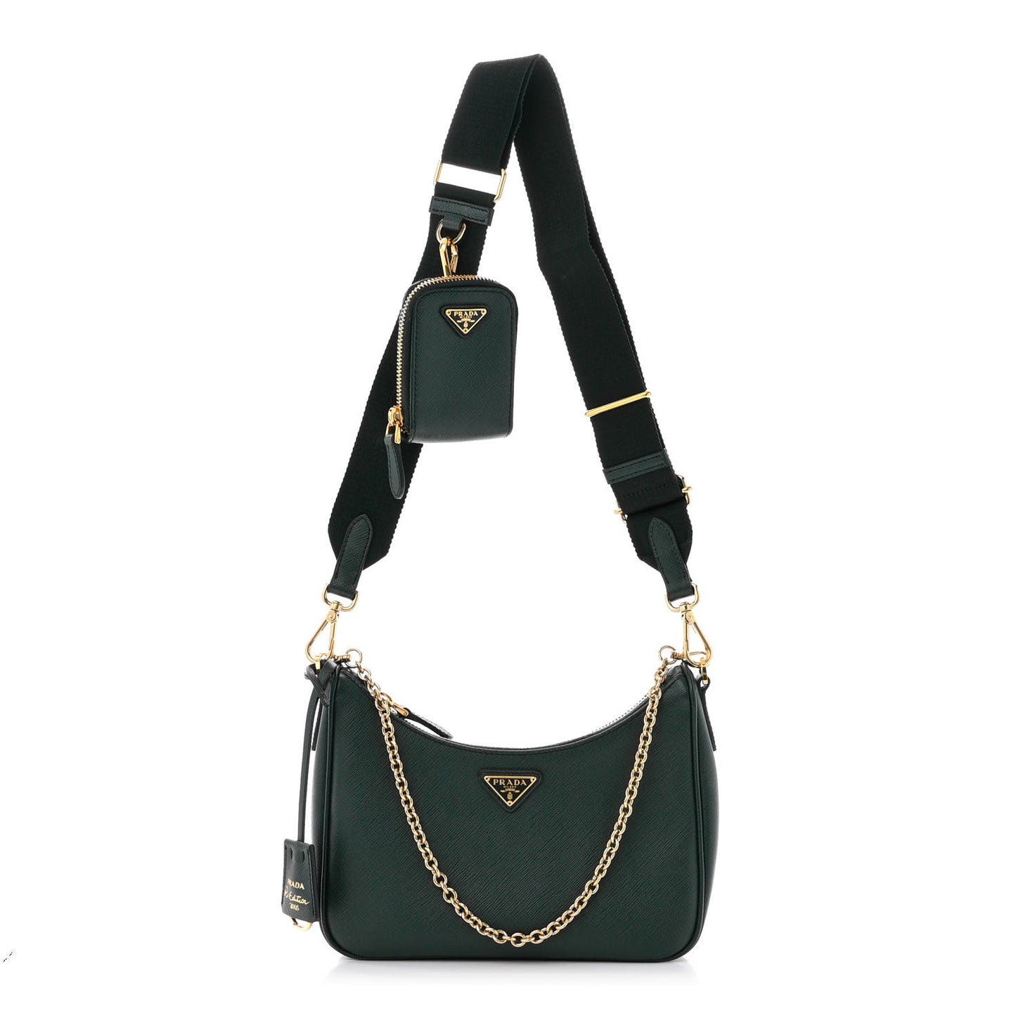 Saffiano Lux Re-Edition 2005 Shoulder Bag Smeraldo