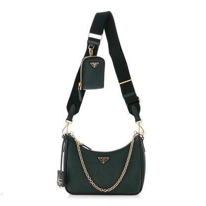 Prada Saffiano Lux Re-Edition 2005 Shoulder Bag Smeraldo 1 of 15