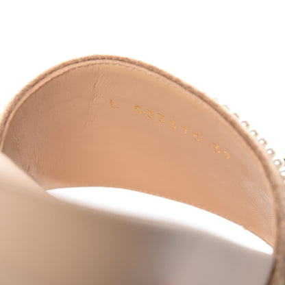 Chanel Felt Pearl Lambskin Chain Flat Sandals 39 Beige 9 of 10