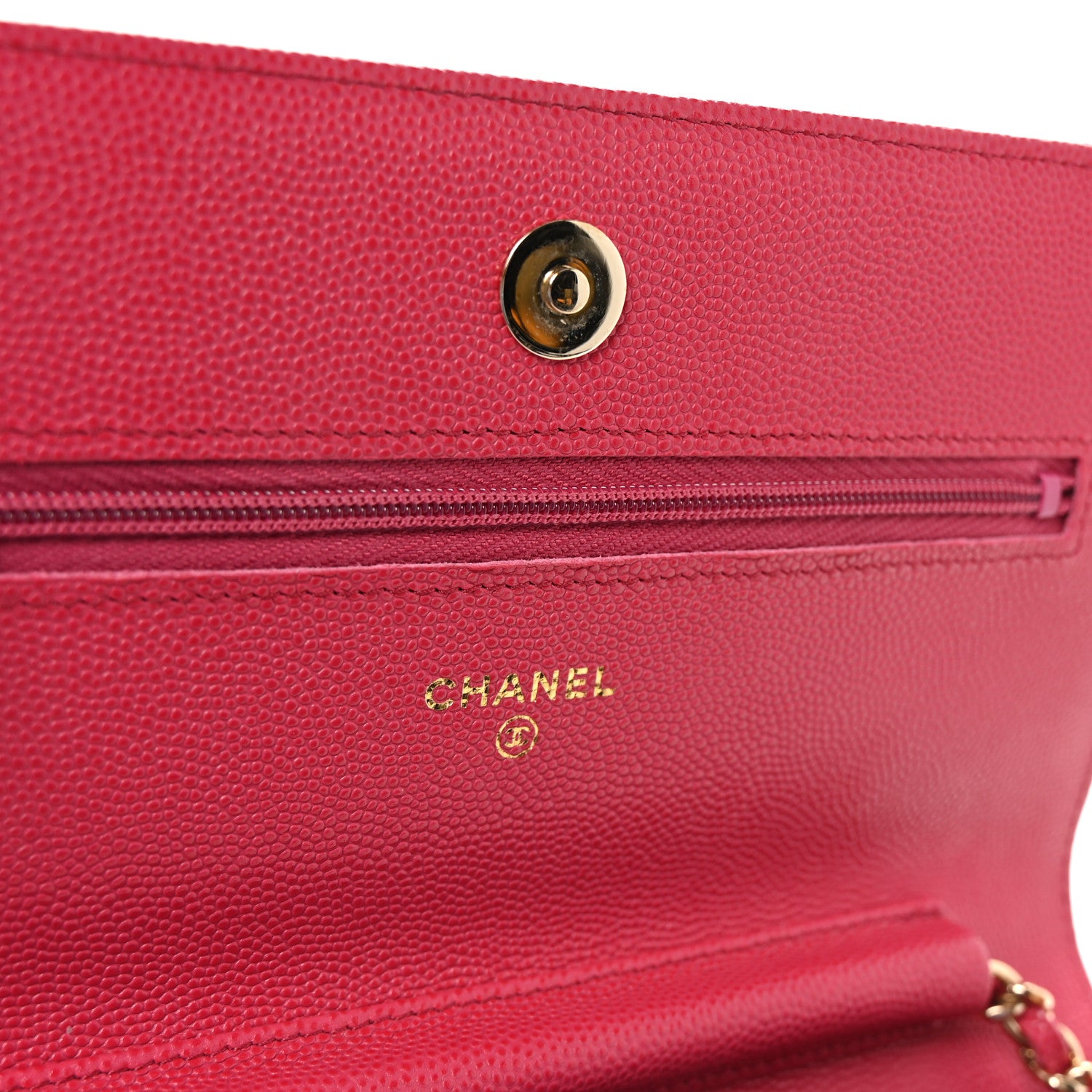 Chanel Caviar Quilted Wallet on Chain WOC Dark Pink 6 of 12