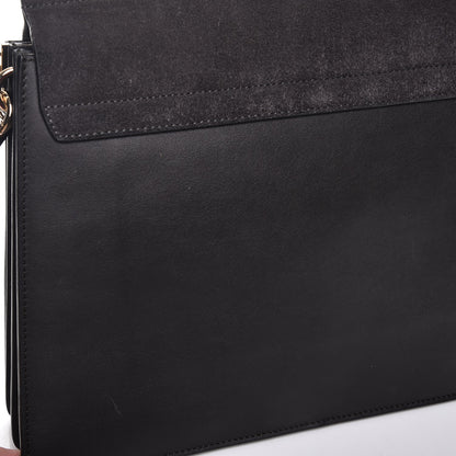 Chloe Suede Calfskin Medium Faye Shoulder Bag Carbon Grey 9 of 9