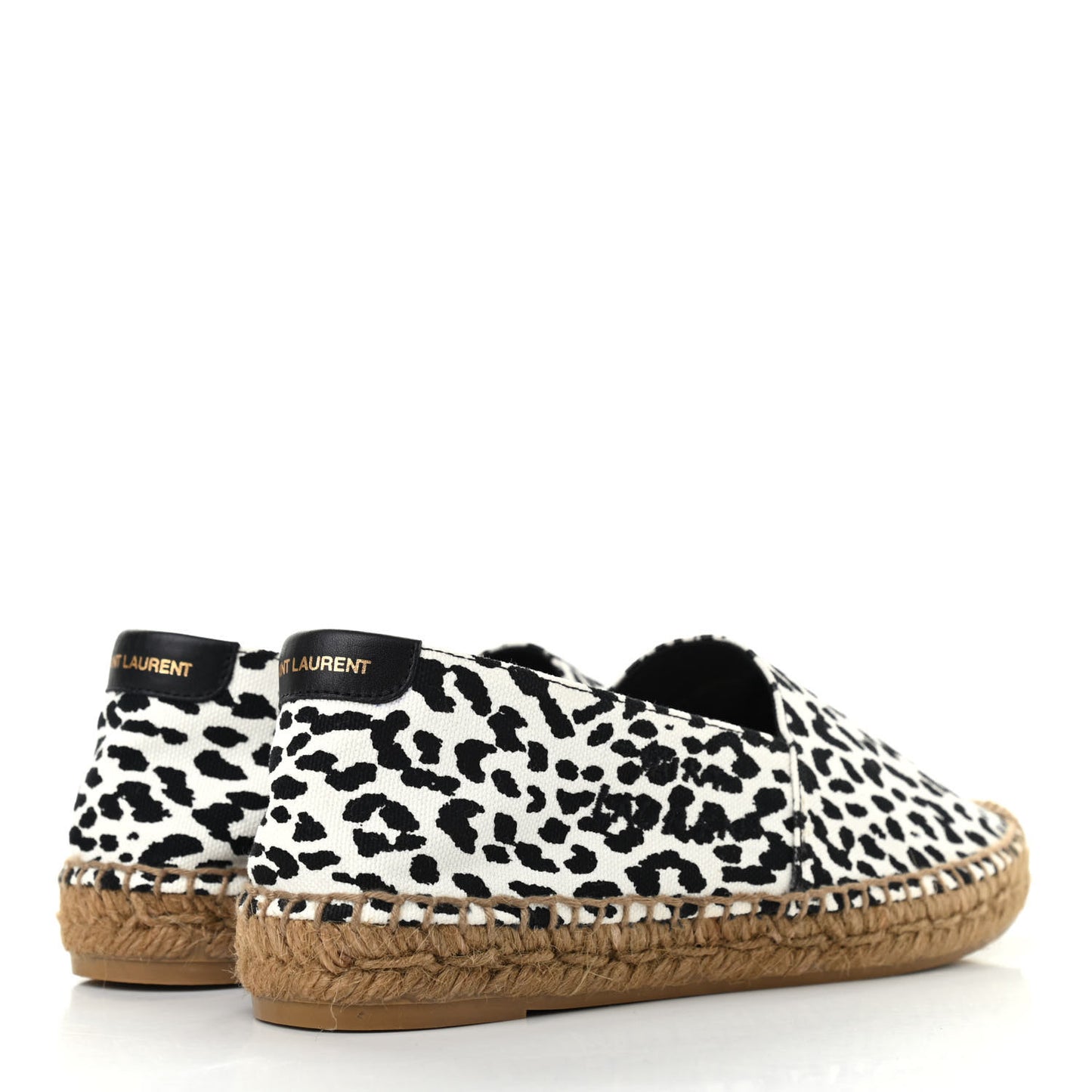 Canvas Leopard Print Espadrilles 37.5 Latte Black