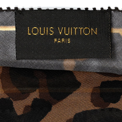 Louis Vuitton Silk Crepe Leopard Monogram Scarf 4 of 4