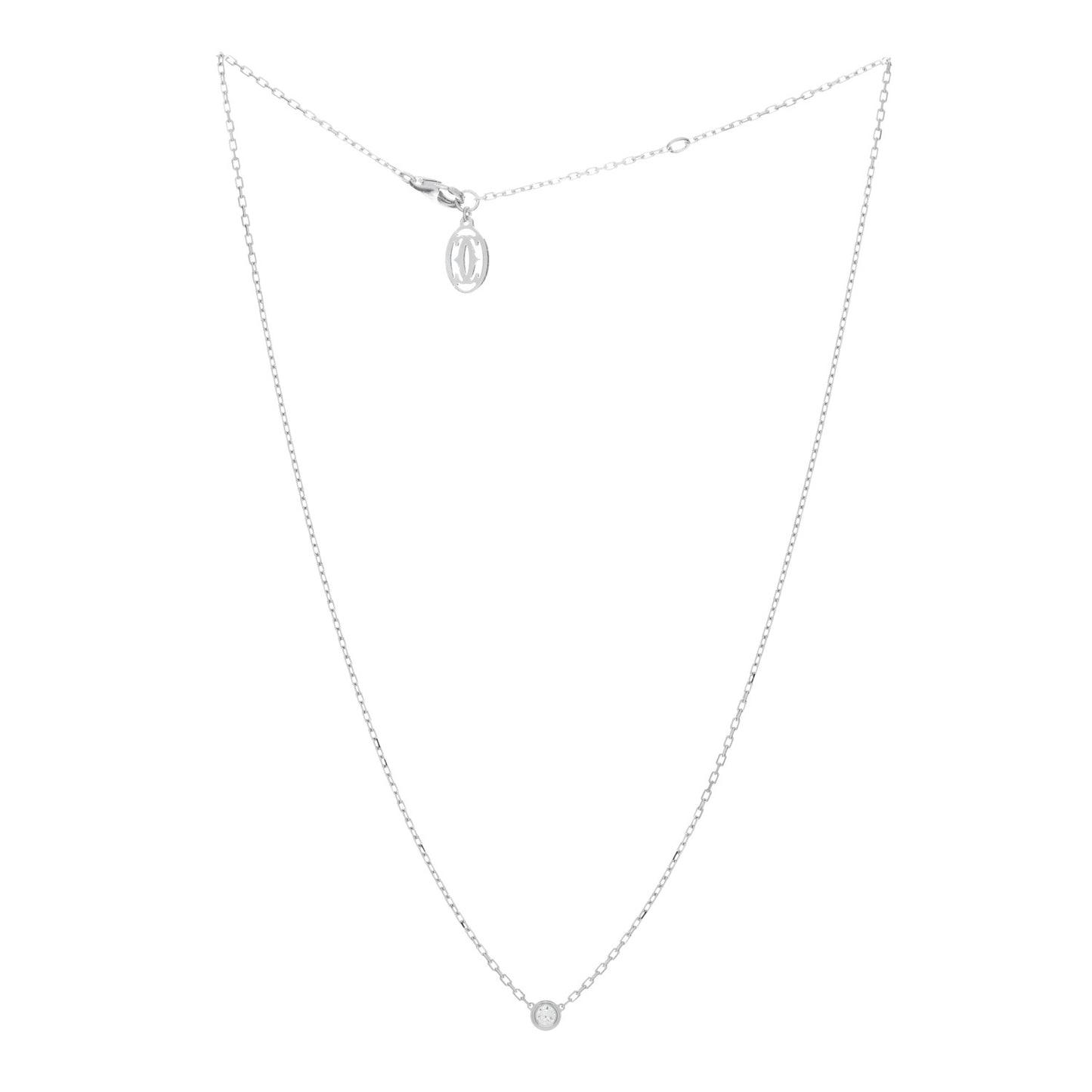 18K White Gold Diamond SM D'Amour Pendant Necklace