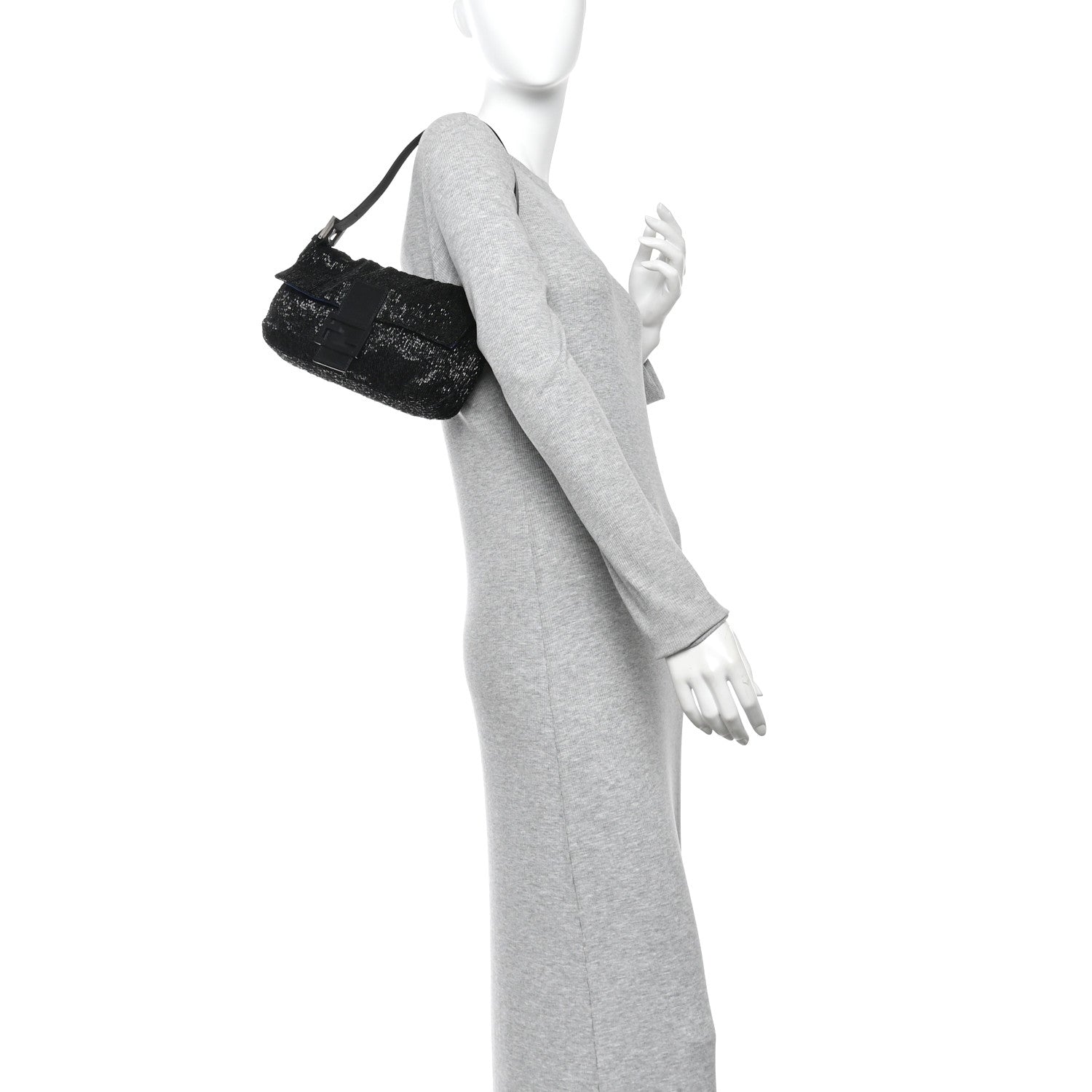 Fendi Beaded Baguette Black 2 of 9