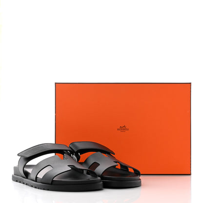 Hermes Calfskin Womens Chypre Sandals 39 Black 16 of 16