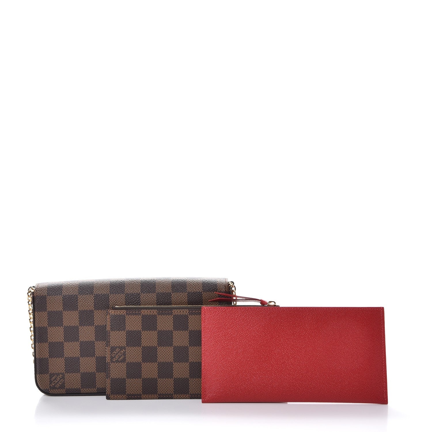 Louis Vuitton Damier Ebene Pochette Felicie Chain Wallet 6 of 11