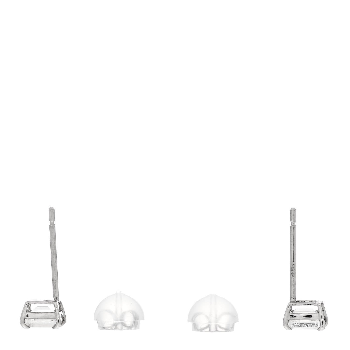 Platinum Diamond .524ctw Rectangular Step Cut Solitaire Earrings