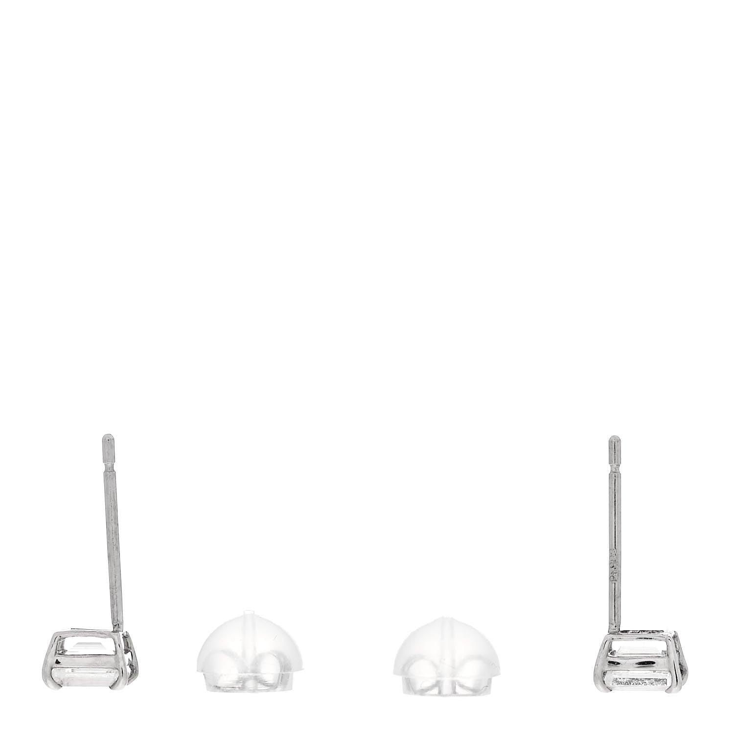 Parker & West by FASHIONPHILE Platinum Diamond .524ctw Rectangular Step Cut Solitaire Earrings 3 of 6