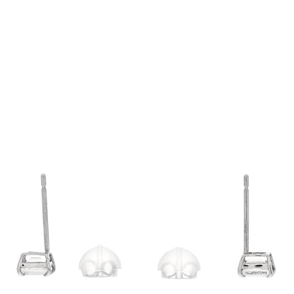 Parker & West by FASHIONPHILE Platinum Diamond .524ctw Rectangular Step Cut Solitaire Earrings 3 of 6