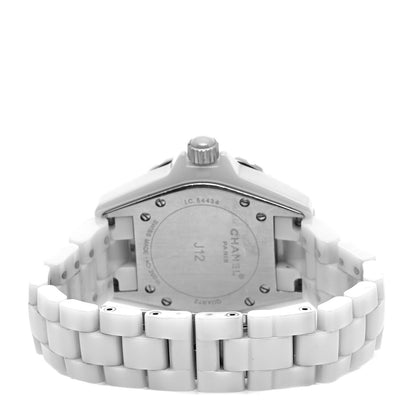 Chanel Stainless Steel Ceramic Diamond 33mm J12 Quartz Watch White 3 of 5