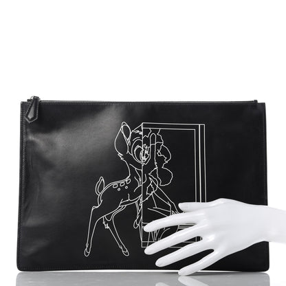 Givenchy Calfskin Bambi Print Large Cosmetic Pouch Black 2 of 11