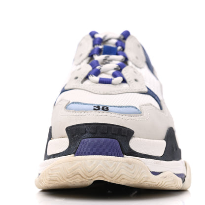 Balenciaga Mesh Nubuck Womens Triple S Sneakers 38 White Bleu Violet 11 of 24