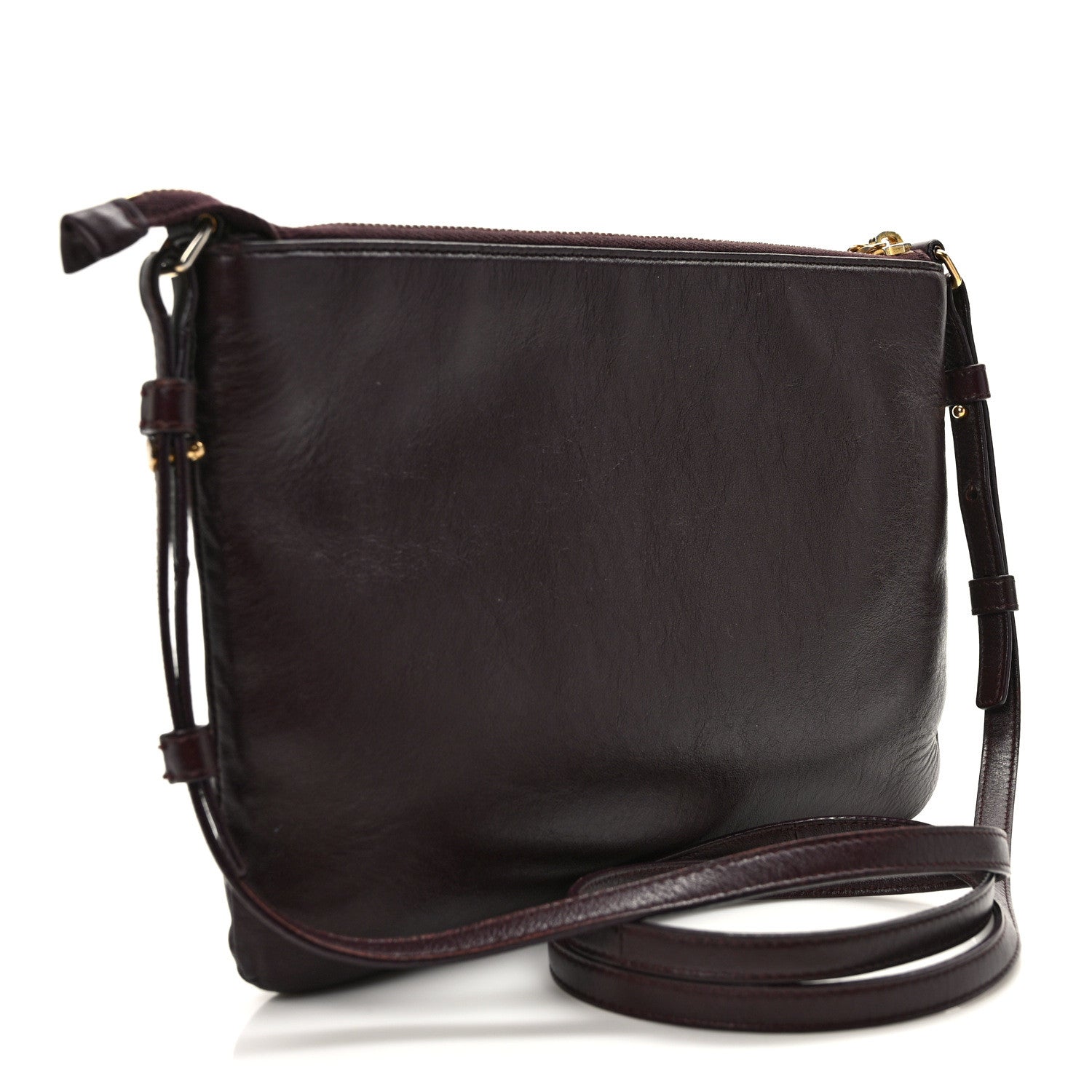 Saint Laurent Calfskin Teen Monogram Crossbody Bag Bordeaux 2 of 9