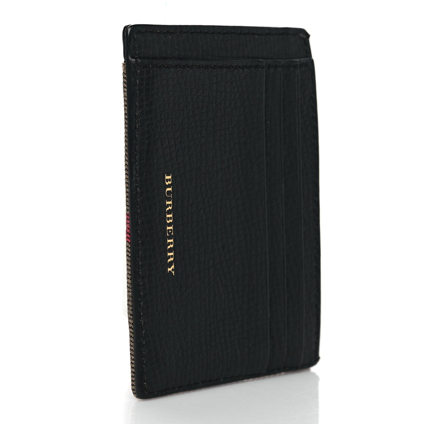 Vintage Check Money Clip Card Case Black