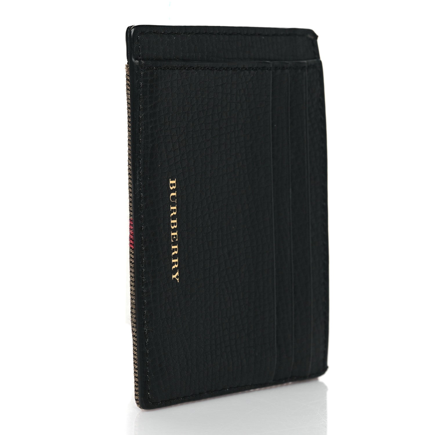 Burberry Vintage Check Money Clip Card Case Black 3 of 7