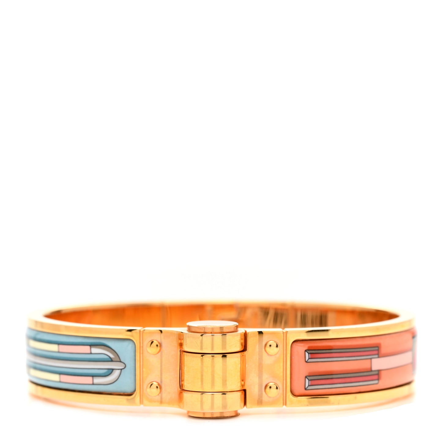 Enamel Printed Narrow En Boucles Hinged Bracelet S Romantique