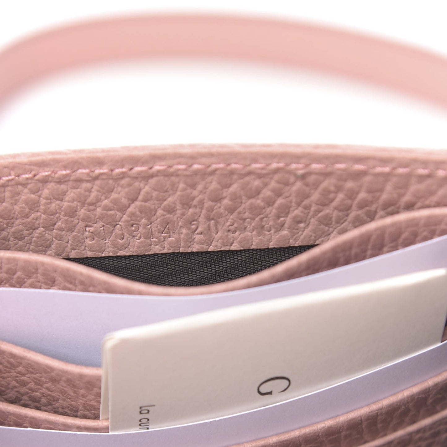 Dollar Calfskin Interlocking G Chain Wallet Soft Pink