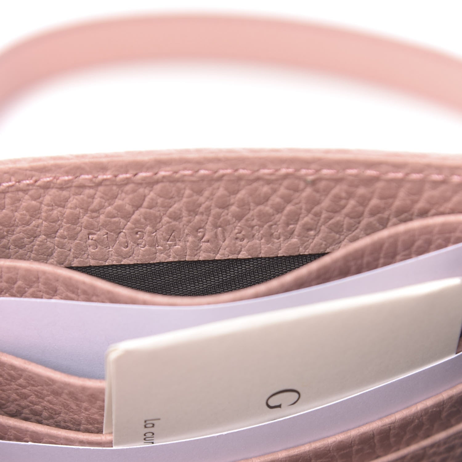 Gucci Dollar Calfskin Interlocking G Chain Wallet Soft Pink 6 of 10