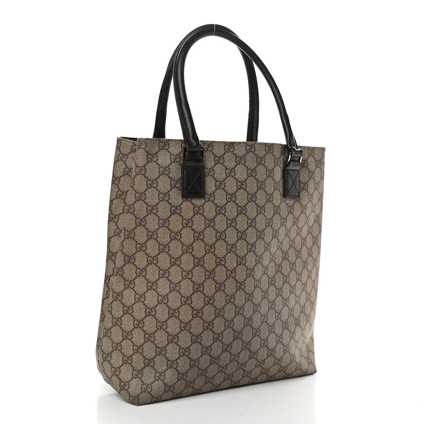 GG Plus Monogram Small Vertical Tote Dark Brown