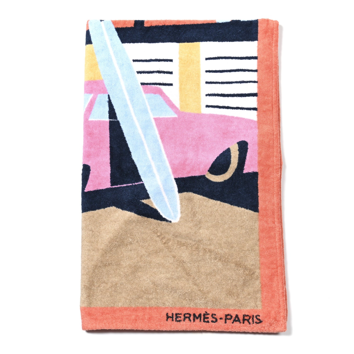 Hermes Cotton Terry Apres La Vague Beach Towel 1 of 4