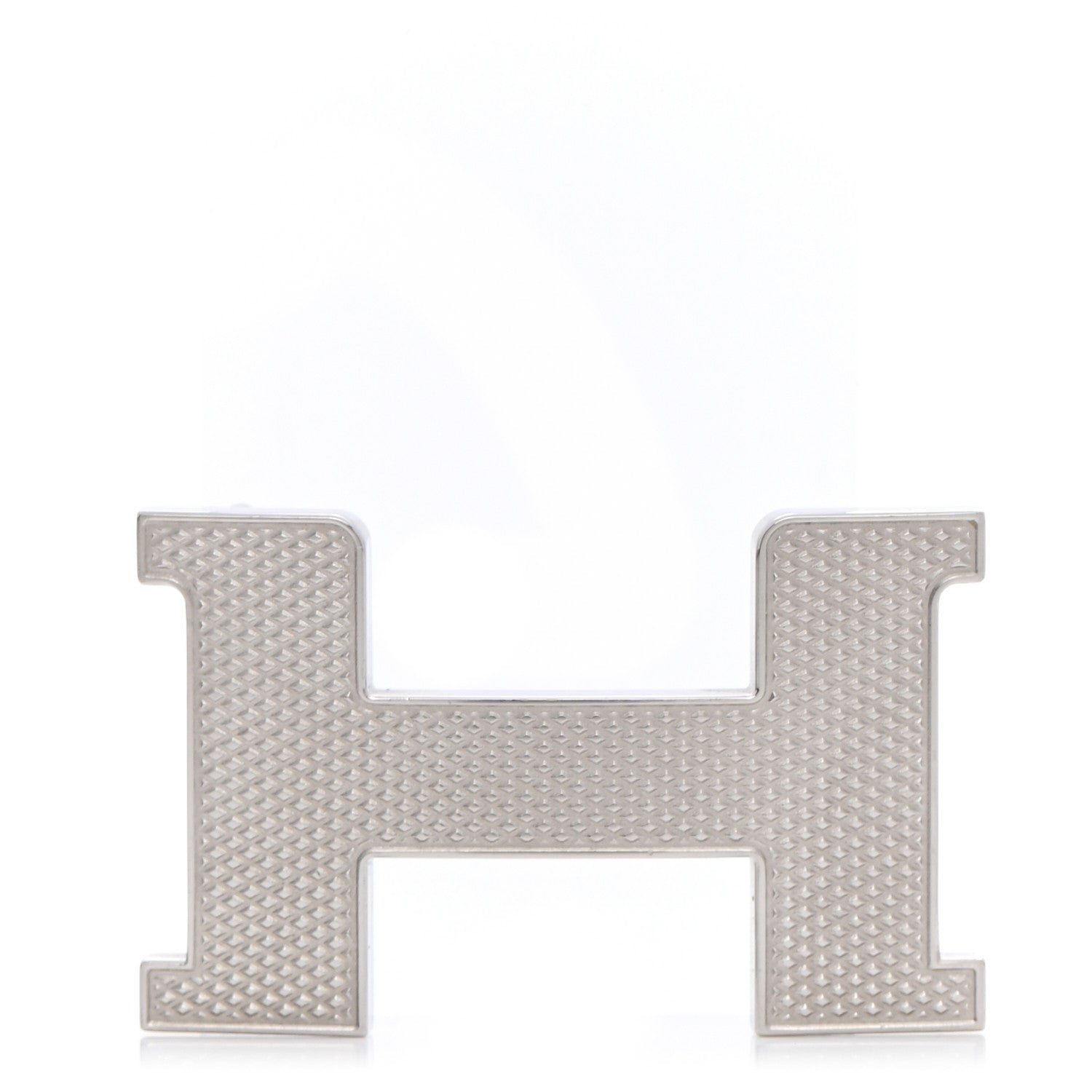 Hermes Palladium Guilloche 32mm H Belt Buckle 1 of 4