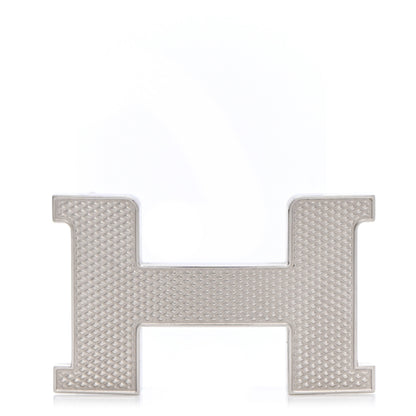 Hermes Palladium Guilloche 32mm H Belt Buckle 1 of 4