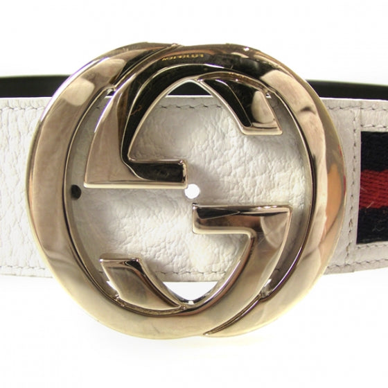 Leather Web GG Belt 36