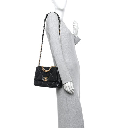 Chanel Lambskin Quilted Medium Chanel 19 Flap Black 2 of 10