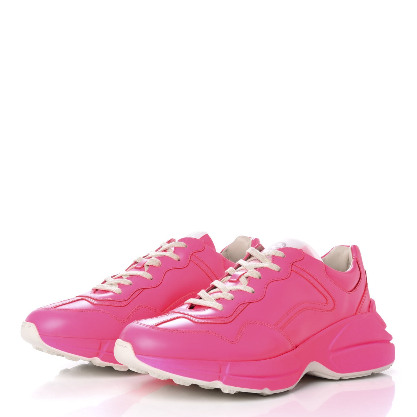 Calfskin Mens Rhyton Sneakers 8 Fuxia Fluo