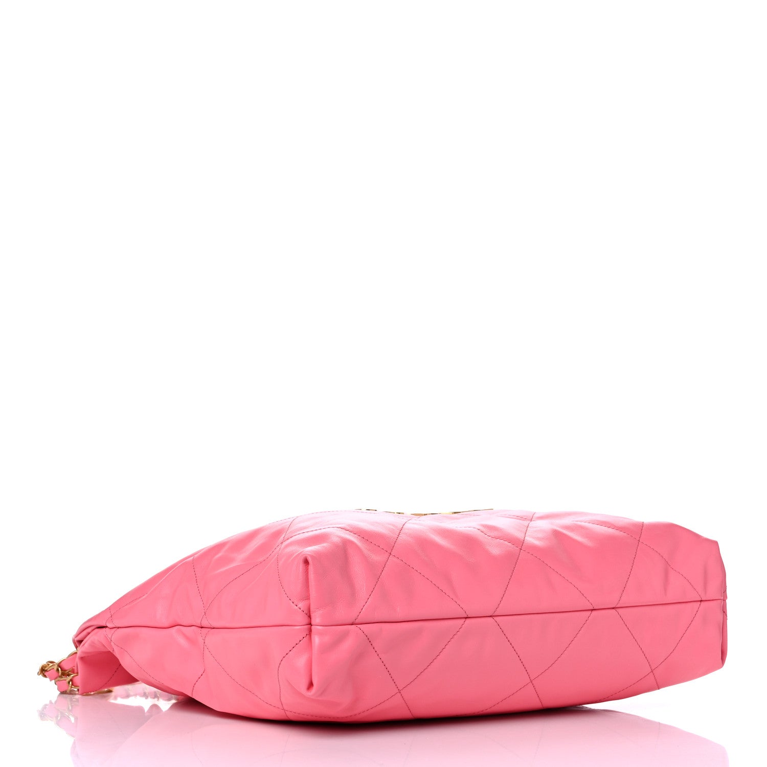 Chanel Shiny Calfskin Quilted Chanel 22 Drawstring Bag Coral Pink 5 of 10