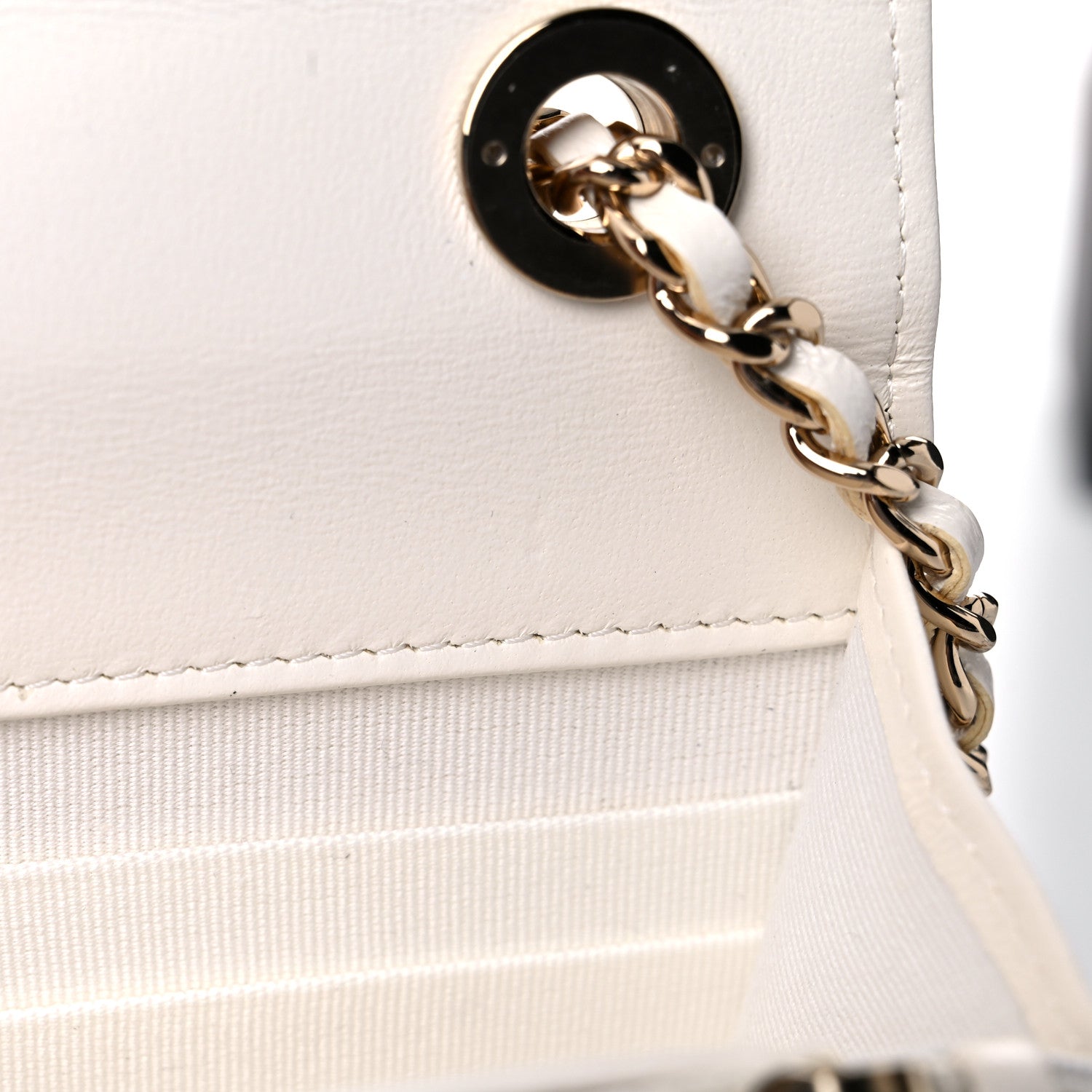 Chanel Lambskin Quilted Trendy CC Wallet On Chain WOC White 11 of 12