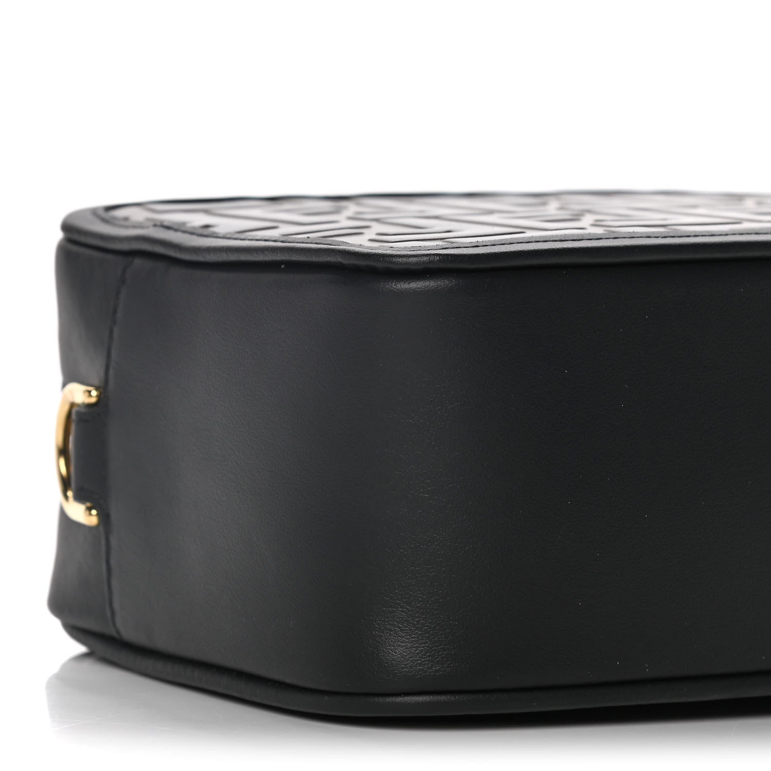 Fendi Vitello Century Bi-Color FF 1974 Embossed Mini Camera Case Maya Black 10 of 16