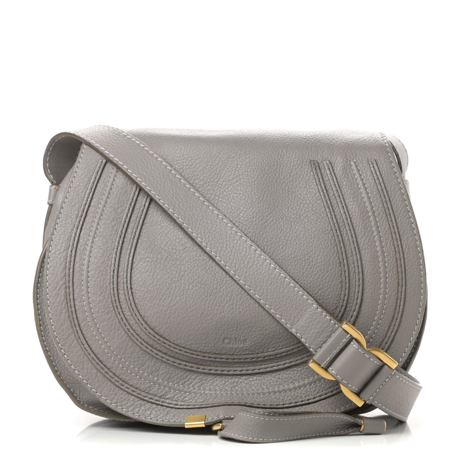 Chloe Calfskin Medium Marcie Round Crossbody Bag Cashmere Grey 1 of 15