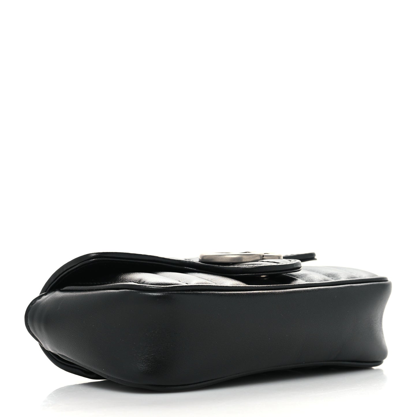Calfskin Matelasse Aria Super Mini GG Marmont Shoulder Bag Black