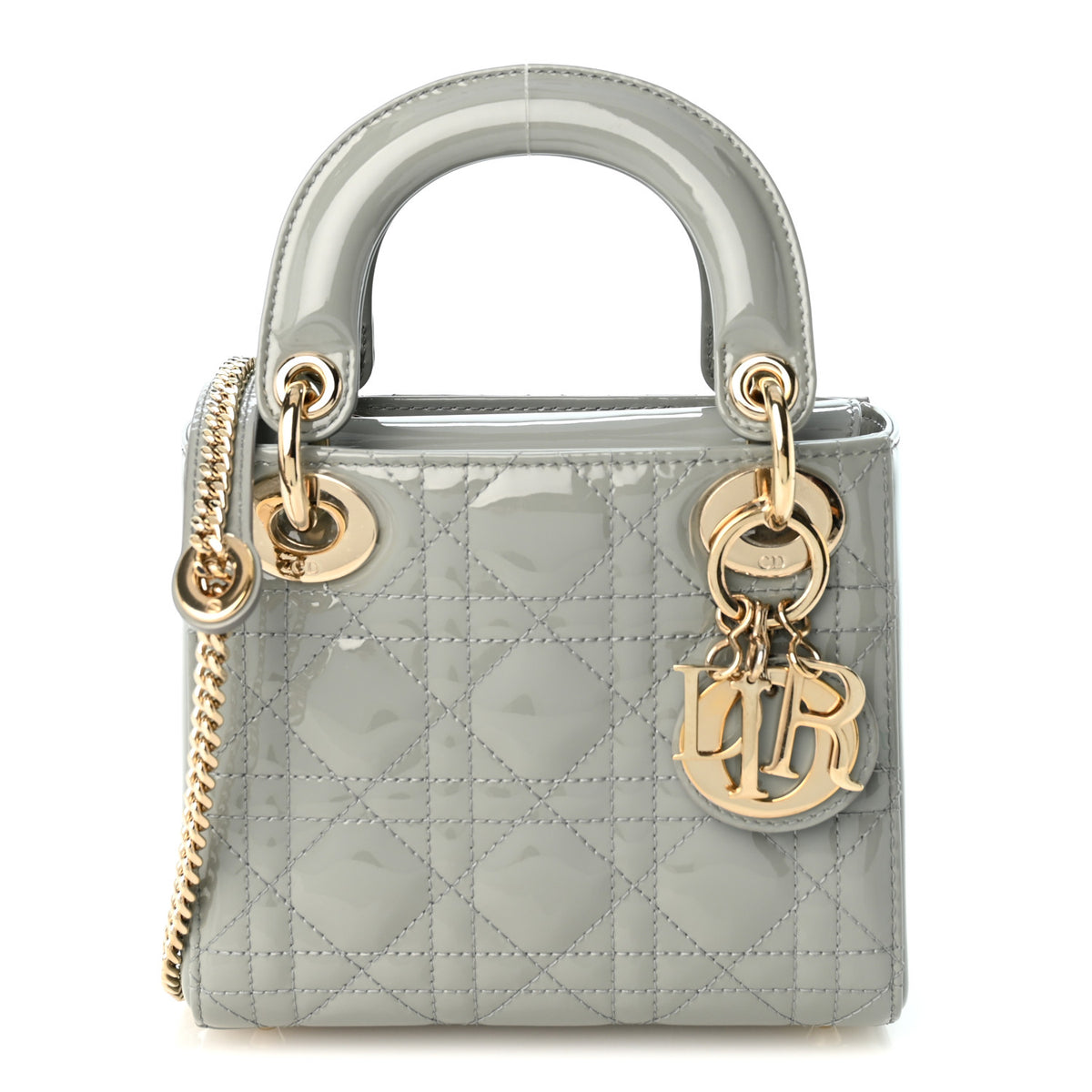 Christian Dior Patent Cannage Mini Lady Dior Grey Stone 1 of 10