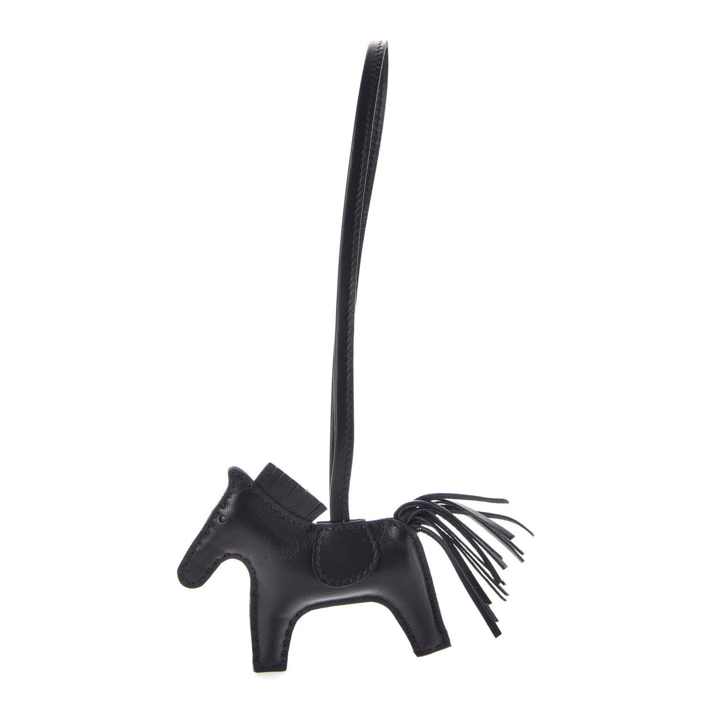 Milo Lambskin Grigri Rodeo Horse Bag Charm PM So Black
