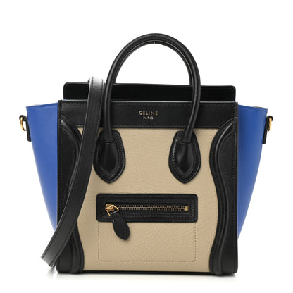 Celine Elephant Calfskin Nano Tri-Color Luggage Sand 1 of 9