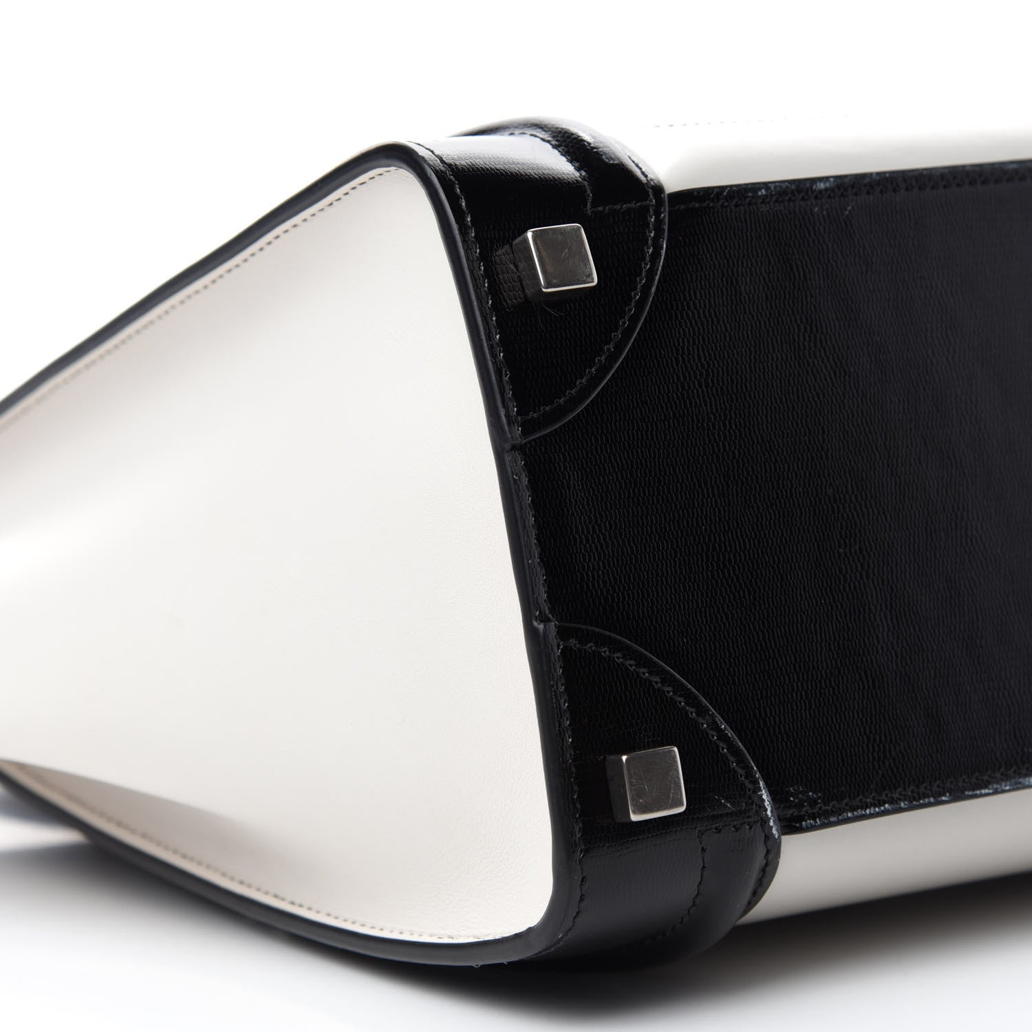 Celine Sleek Calfskin Micro Bi-Color Luggage Black White 6 of 12