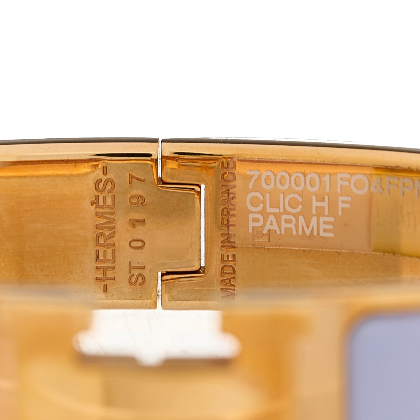 Enamel Narrow Clic Clac H Bracelet GM Parme