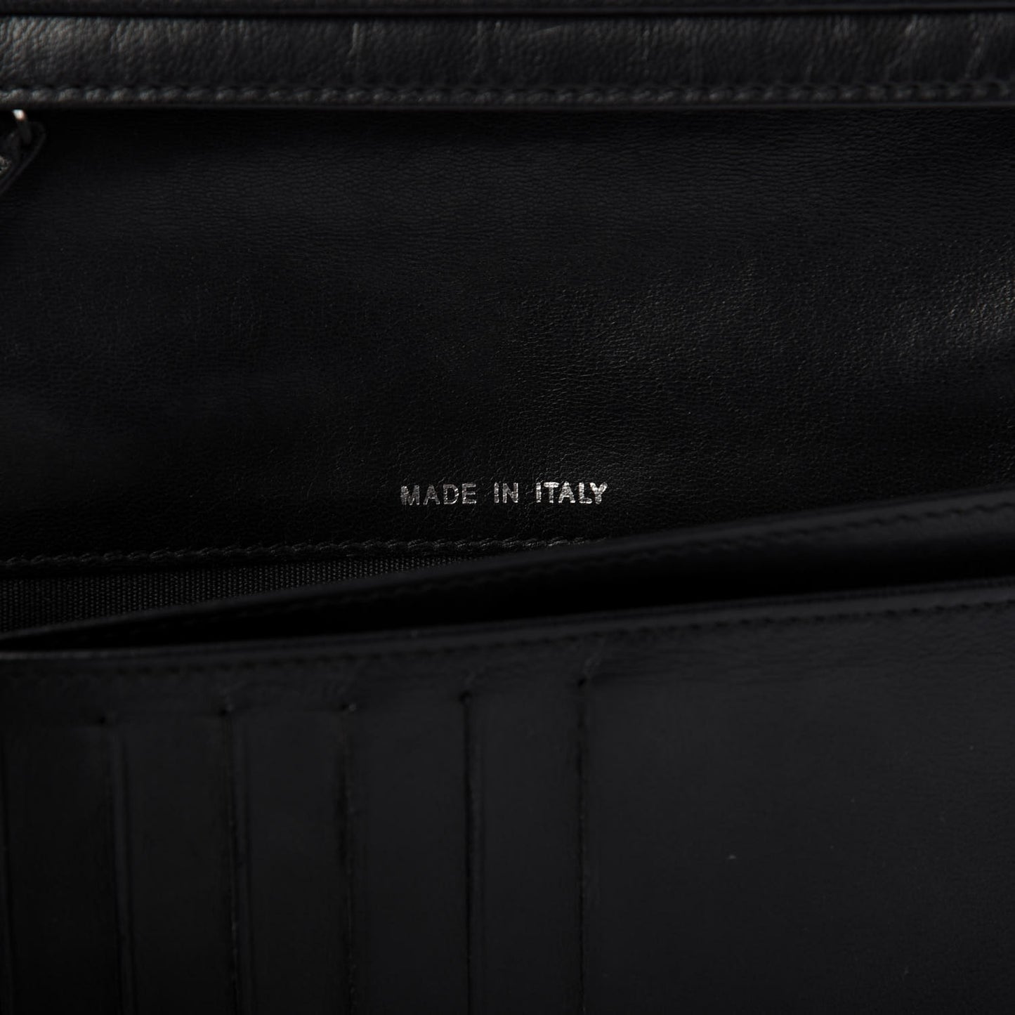 Lambskin Quilted Diamond CC Yen Wallet Black