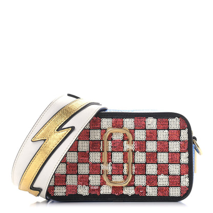 Marc Jacobs Sequin Snapshot Camera Bag Red White 1 of 16